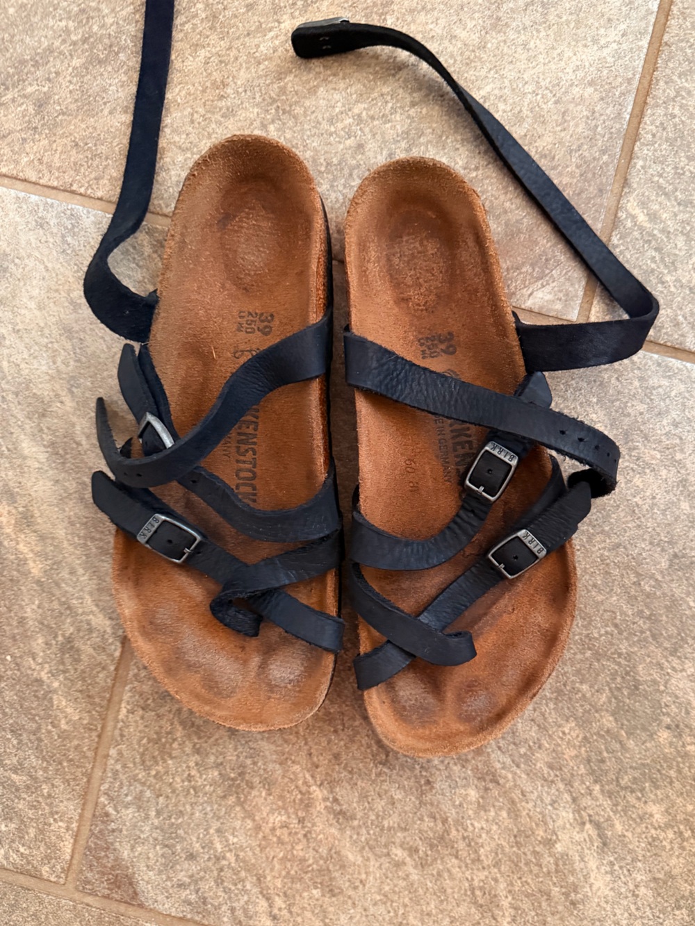 Birkenstock 3 Strap Gladiator Sandals 39 100% Leather